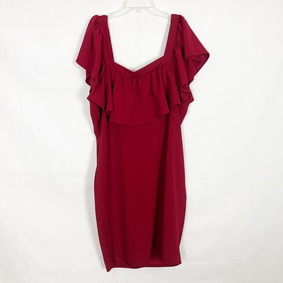 Libian Dresses & Skirts - Libian Womens Dress 3X Vtg Ruffle Overlay Party Cocktail Wedding Guest Stretch